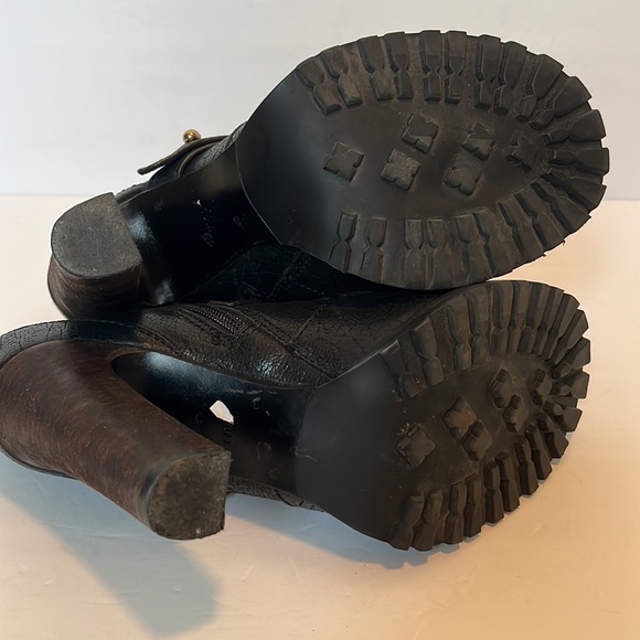 Tory Burch Black Landers Leather Moto Ankle Boot  Bootie - Picture 7 of 11